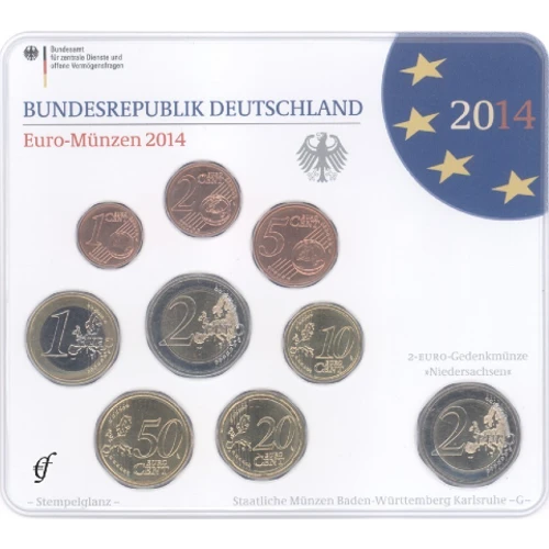 Moneda de 2 Euros Conmemorativos de Alemania 2014 - Niedersachsen - Cartera Anual Flor de Cuño - Foto 1