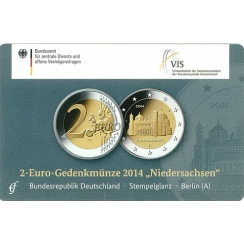 Moneda de 2 Euros Conmemorativos de Alemania 2014 - Niedersachsen - Coincard - Foto 1