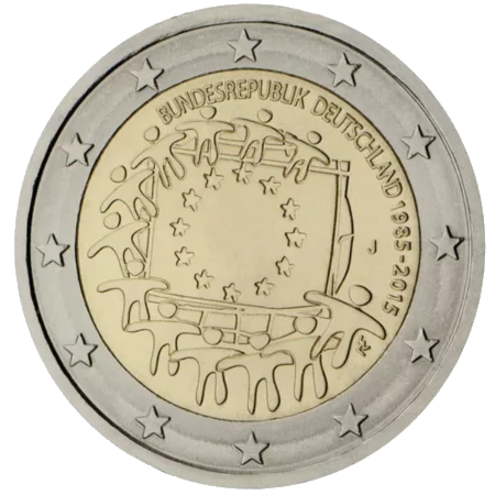 Moneda de 2 Euros Conmemorativos de Alemania 2015 - 30 Aniversario de la Bandera de la Unión Europea