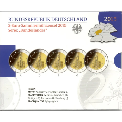Moneda de 2 Euros Conmemorativos de Alemania 2015 - Hessen - Cartera Proof - Foto 1