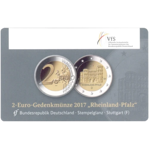 Moneda de 2 Euros Conmemorativos de Alemania 2017 - Rheinland-Pfalz - Coincard - Foto 1
