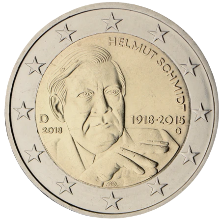 Moneda de 2 Euros Conmemorativos de Alemania 2018 - Helmut Schmidt