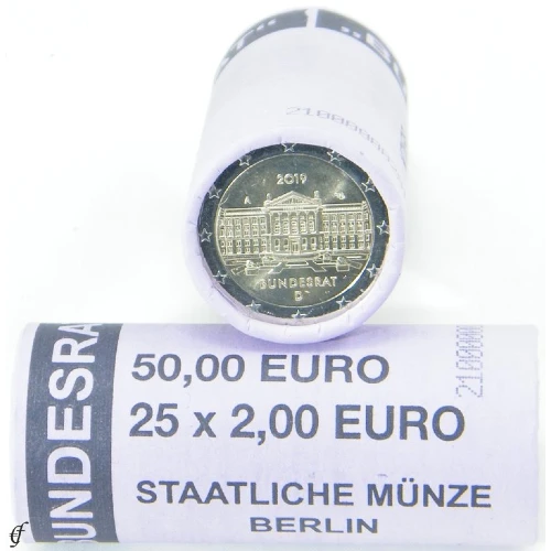 Moneda de 2 Euros Conmemorativos de Alemania 2019 - Bundesrat - Rollo - Foto 1