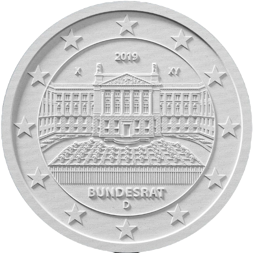 Moneda de 2 Euros Conmemorativos de Alemania 2019 - Bundesrat - Segunda Posición en Concurso