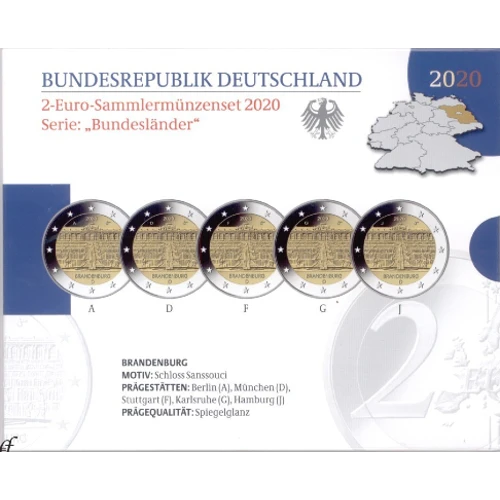 Moneda de 2 Euros Conmemorativos de Alemania 2020 - Brandenburg - Cartera Proof - Foto 1
