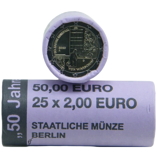 Moneda de 2 Euros Conmemorativos de Alemania 2020 - Genuflexión de Varsovia - Rollo - Foto 1