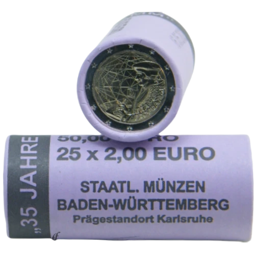 Moneda de 2 Euros Conmemorativos de Alemania 2022 - 35 Aniversario del Programa Erasmus - Rollo - Foto 1
