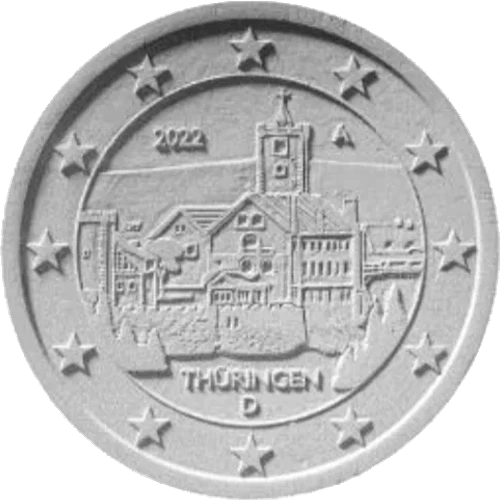 Moneda de 2 Euros Conmemorativos de Alemania 2022 - Thüringen - Diseño Alternativo de Andreas Ahrens