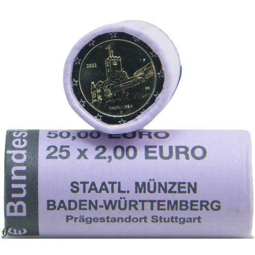 Moneda de 2 Euros Conmemorativos de Alemania 2022 - Thüringen - Rollo - Foto 1