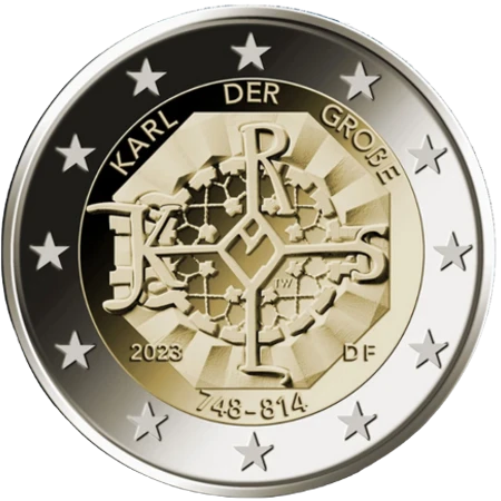 Moneda de 2 Euros Conmemorativos de Alemania 2023 - Carlomagno
