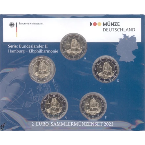 Moneda de 2 Euros Conmemorativos de Alemania 2023 - Hamburg - Cartera Flor de Cuño - Foto 1