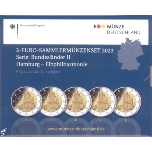 Moneda de 2 Euros Conmemorativos de Alemania 2023 - Hamburg - Cartera Proof - Foto 1