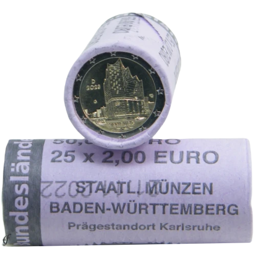 Moneda de 2 Euros Conmemorativos de Alemania 2023 - Hamburg - Rollo - Foto 1
