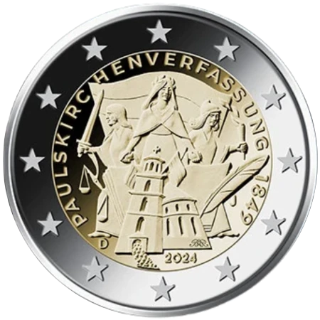 Moneda de 2 Euros Conmemorativos de Alemania 2024 - Constitución de 1849