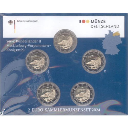 Moneda de 2 Euros Conmemorativos de Alemania 2024 - Mecklenburg-Vorpommern - Cartera Flor de Cuño - Foto 1