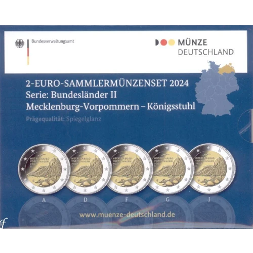Moneda de 2 Euros Conmemorativos de Alemania 2024 - Mecklenburg-Vorpommern - Cartera Proof - Foto 1