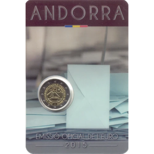 Moneda de 2 Euros Conmemorativos de Andorra 2015 - 30 Aniversario del Establecimiento de la Mayoría de Edad a los 18 Años - Coincard - Foto 1