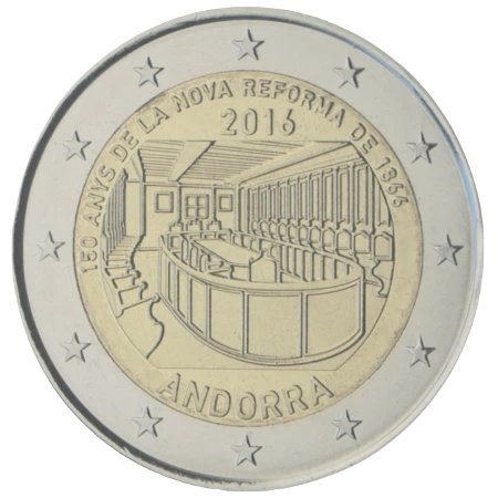 Moneda de 2 Euros Conmemorativos de Andorra 2016 - Nueva Reforma de 1866