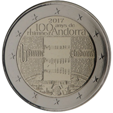 Moneda de 2 Euros Conmemorativos de Andorra 2017 - Himno de Andorra