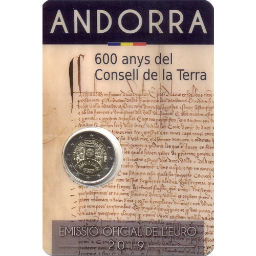 Moneda de 2 Euros Conmemorativos de Andorra 2019 - Consell de la Terra - Coincard - Foto 1