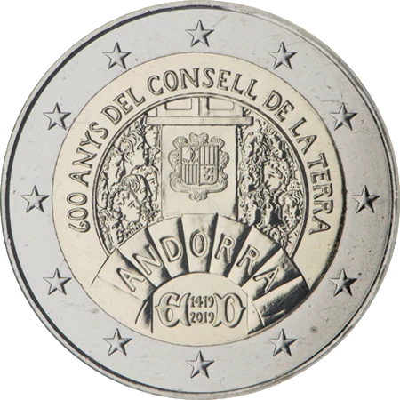 Moneda de 2 Euros Conmemorativos de Andorra 2019 - Consell de la Terra