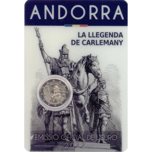Moneda de 2 Euros Conmemorativos de Andorra 2022 - La Leyenda de Carlomagno - Coincard - Foto 1