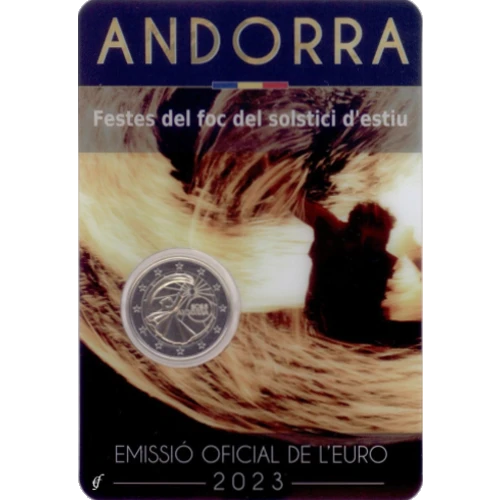 Moneda de 2 Euros Conmemorativos de Andorra 2023 - Fiestas del Solsticio de Verano - Coincard - Foto 1