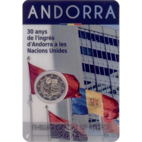 Moneda de 2 Euros Conmemorativos de Andorra 2023 - Ingreso de Andorra en la ONU - Coincard - Foto 1