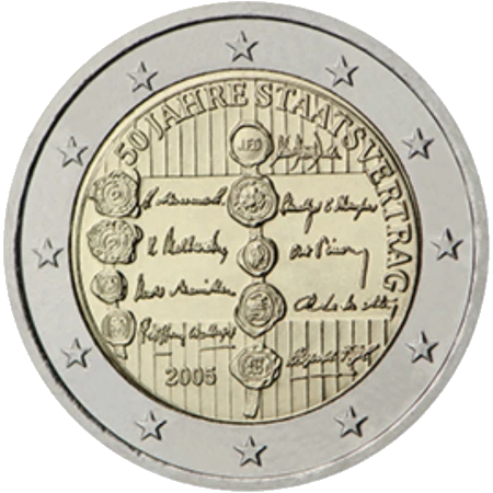 Moneda de 2 Euros Conmemorativos de Austria 2005 - Tratado del Estado de Austria