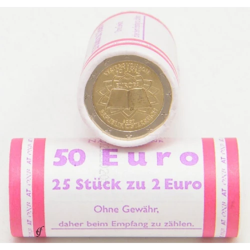 Moneda de 2 Euros Conmemorativos de Austria 2007 - Tratado de Roma - Rollo - Foto 1