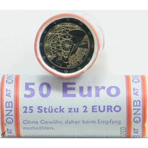 Moneda de 2 Euros Conmemorativos de Austria 2022 - 35 Aniversario del Programa Erasmus - Rollo - Foto 1