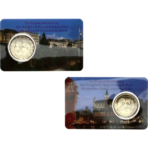 Moneda de 2 Euros Conmemorativos de Bélgica 2005 - Unión Económica Belgoluxemburguesa - Coincard Privada - Foto 1