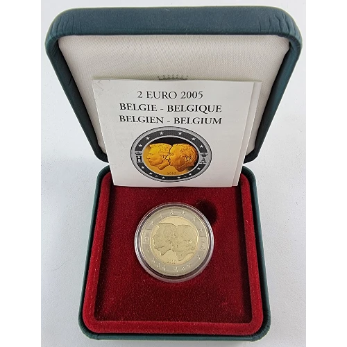 Moneda de 2 Euros Conmemorativos de Bélgica 2005 - Unión Económica Belgoluxemburguesa - Estuche Proof - Foto 1