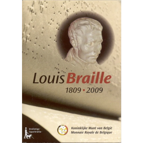 Moneda de 2 Euros Conmemorativos de Bélgica 2009 - Louis Braille - Coincard - Foto 1