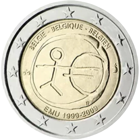 Moneda de 2 Euros Conmemorativos de Bélgica 2009 - Unión Económica y Monetaria