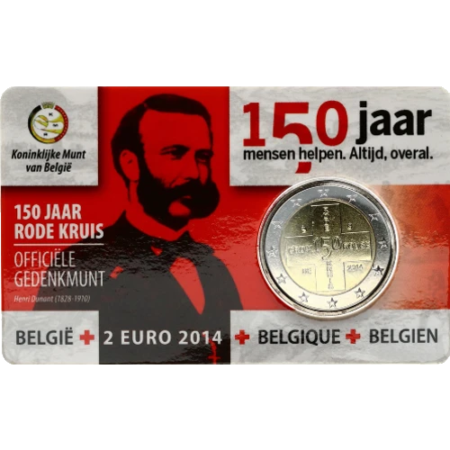 Moneda de 2 Euros Conmemorativos de Bélgica 2014 - Cruz Roja de Bélgica - Coincard en Neerlandés - Foto 1