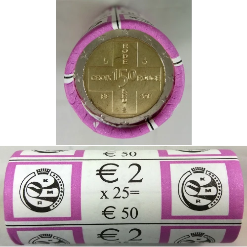 Moneda de 2 Euros Conmemorativos de Bélgica 2014 - Cruz Roja de Bélgica - Rollo - Foto 1