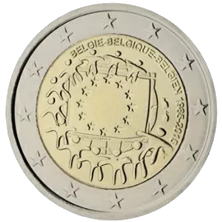 Moneda de 2 Euros Conmemorativos de Bélgica 2015 - 30 Aniversario de la Bandera de la Unión Europea
