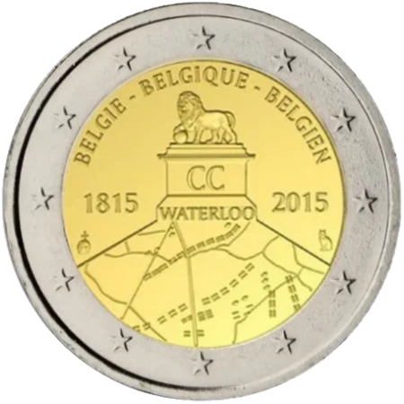 Moneda de 2 Euros Conmemorativos de Bélgica 2015 - Batalla de Waterloo