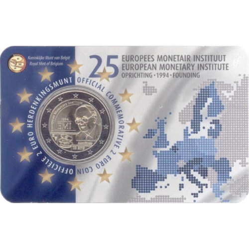 Moneda de 2 Euros Conmemorativos de Bélgica 2019 - Instituto Monetario Europeo - Coincard en Neerlandés - Foto 1