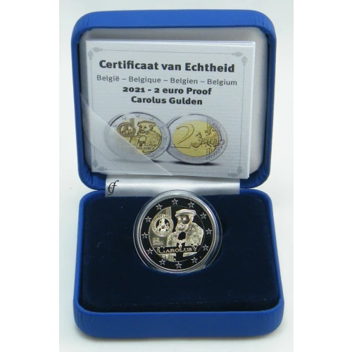 Moneda de 2 Euros Conmemorativos de Bélgica 2021 - Segunda Serie de Monedas de Carlos V - Estuche Proof - Foto 1