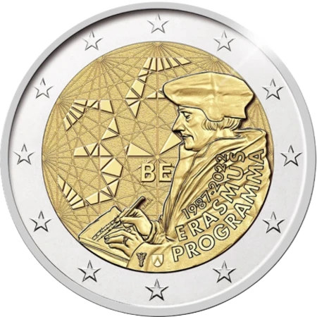 Moneda de 2 Euros Conmemorativos de Bélgica 2022 - 35 Aniversario del Programa Erasmus