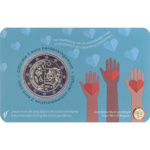 Moneda de 2 Euros Conmemorativos de Bélgica 2022 - Sector Sanitario en la Pandemia - Coincard en Neerlandés - Foto 1