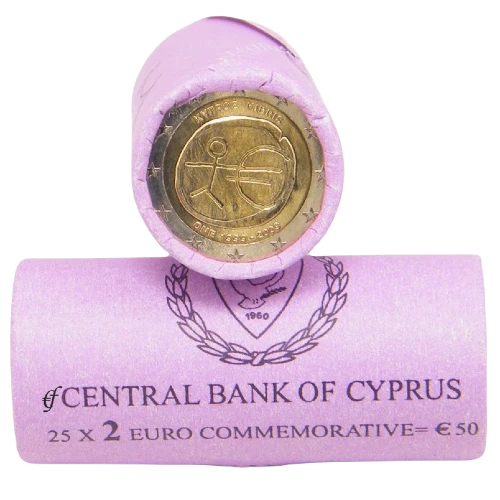 Moneda de 2 Euros Conmemorativos de Chipre 2009 - Unión Económica y Monetaria - Rollo - Foto 1