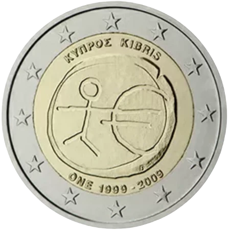 Moneda de 2 Euros Conmemorativos de Chipre 2009 - Unión Económica y Monetaria