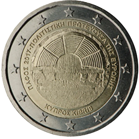 Moneda de 2 Euros Conmemorativos de Chipre 2017 - Pafos Capital Europea de la Cultura