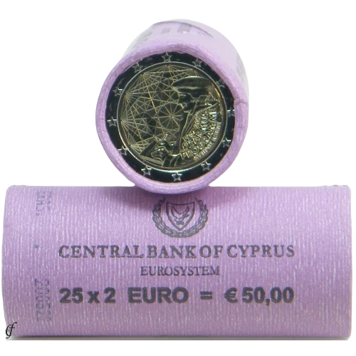 Moneda de 2 Euros Conmemorativos de Chipre 2022 - 35 Aniversario del Programa Erasmus - Rollo - Foto 1