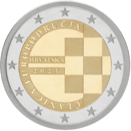 Moneda de 2 Euros Conmemorativos de Croacia 2023 - Introducción del Euro En Croacia