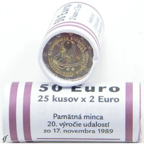 Moneda de 2 Euros Conmemorativos de Eslovaquia 2009 - 17 de Noviembre de 1989 - Rollo - Foto 1