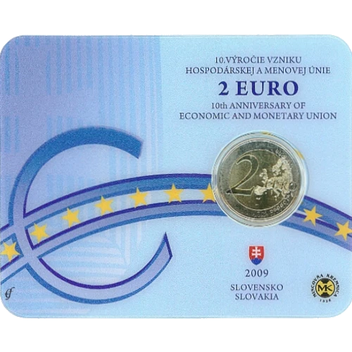 Moneda de 2 Euros Conmemorativos de Eslovaquia 2009 - Unión Económica y Monetaria - Coincard - Foto 1